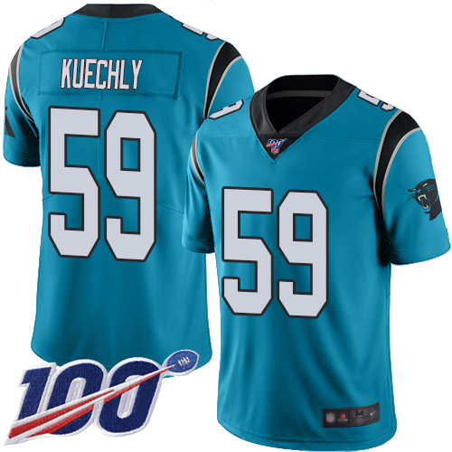 Carolina Panthers Limited Blue Men Luke Kuechly Jersey NFL Football #59 100th Season Rush Vapor Untouchable->women nfl jersey->Women Jersey